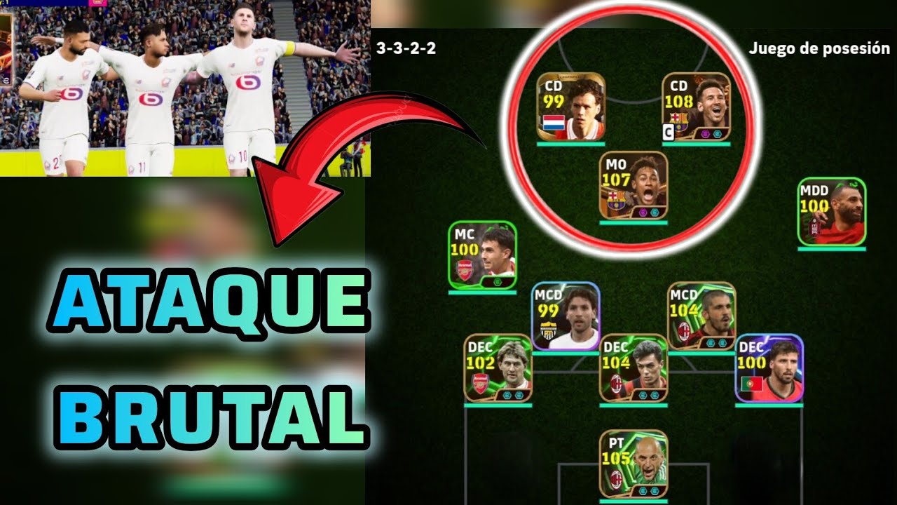 USÉ ESTA DELANTERA en la 3-3-2-2… ¡Y SALIÓ UN PARTIDAZO! 🤯 | eFootball Mobile