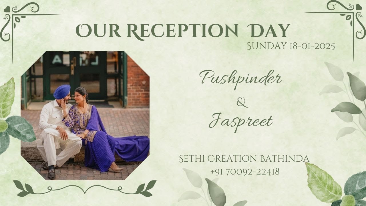 Live //Reception // Pushpinder And Jaspreet \\18-01-2025\\