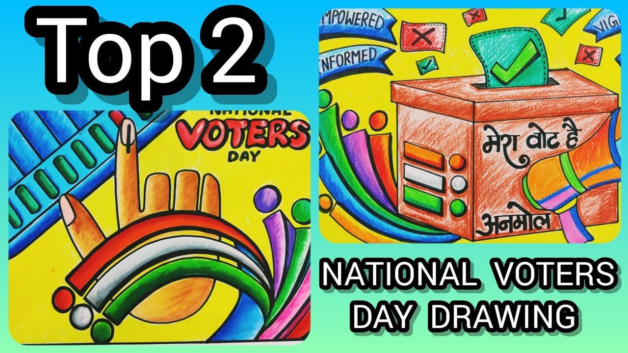 National voters day drawing/मतदाता जागरूकता ड्राइंग /voters awareness drawing/voter utsav