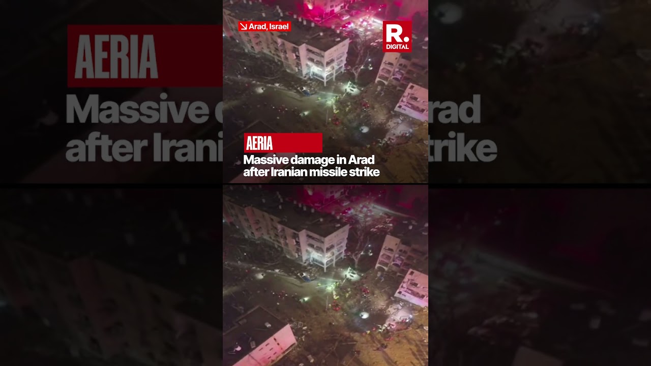 Aerial Footage Shows Damage In Arad After Iran Hits Areas Near Israel's Nuclear Research Site