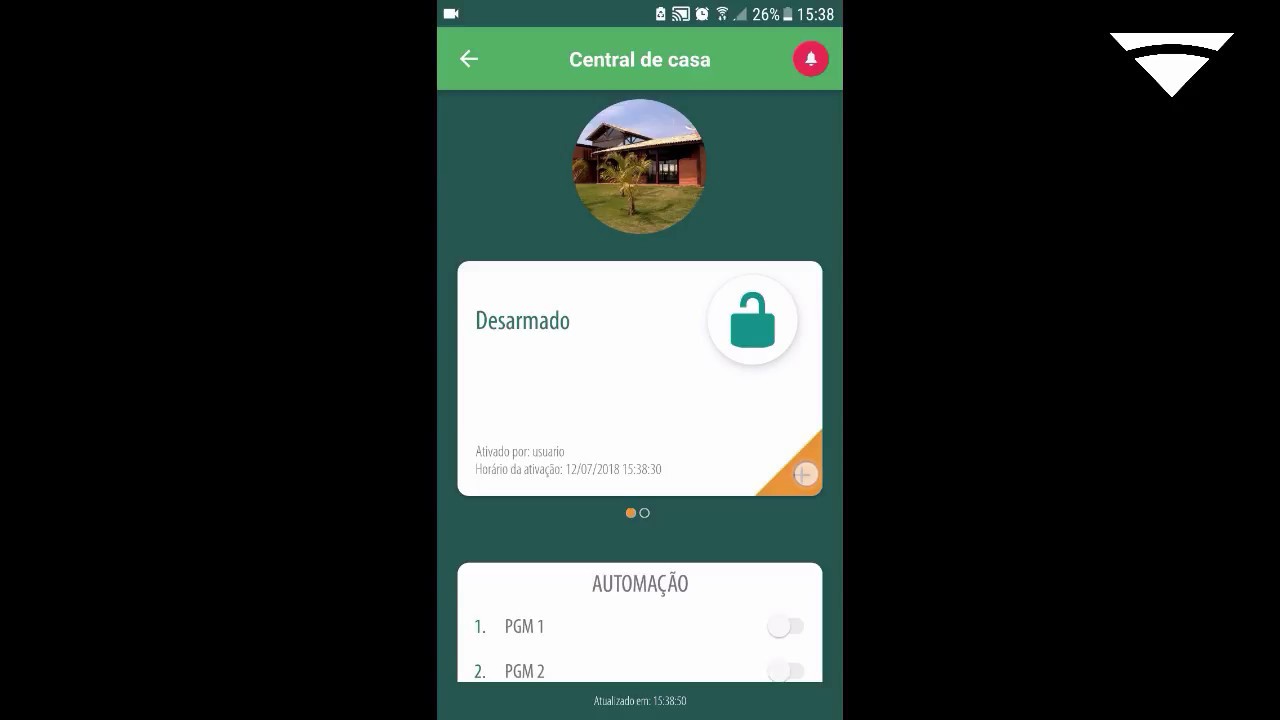 CONFIGURANDO ARME E DESARME DO APP