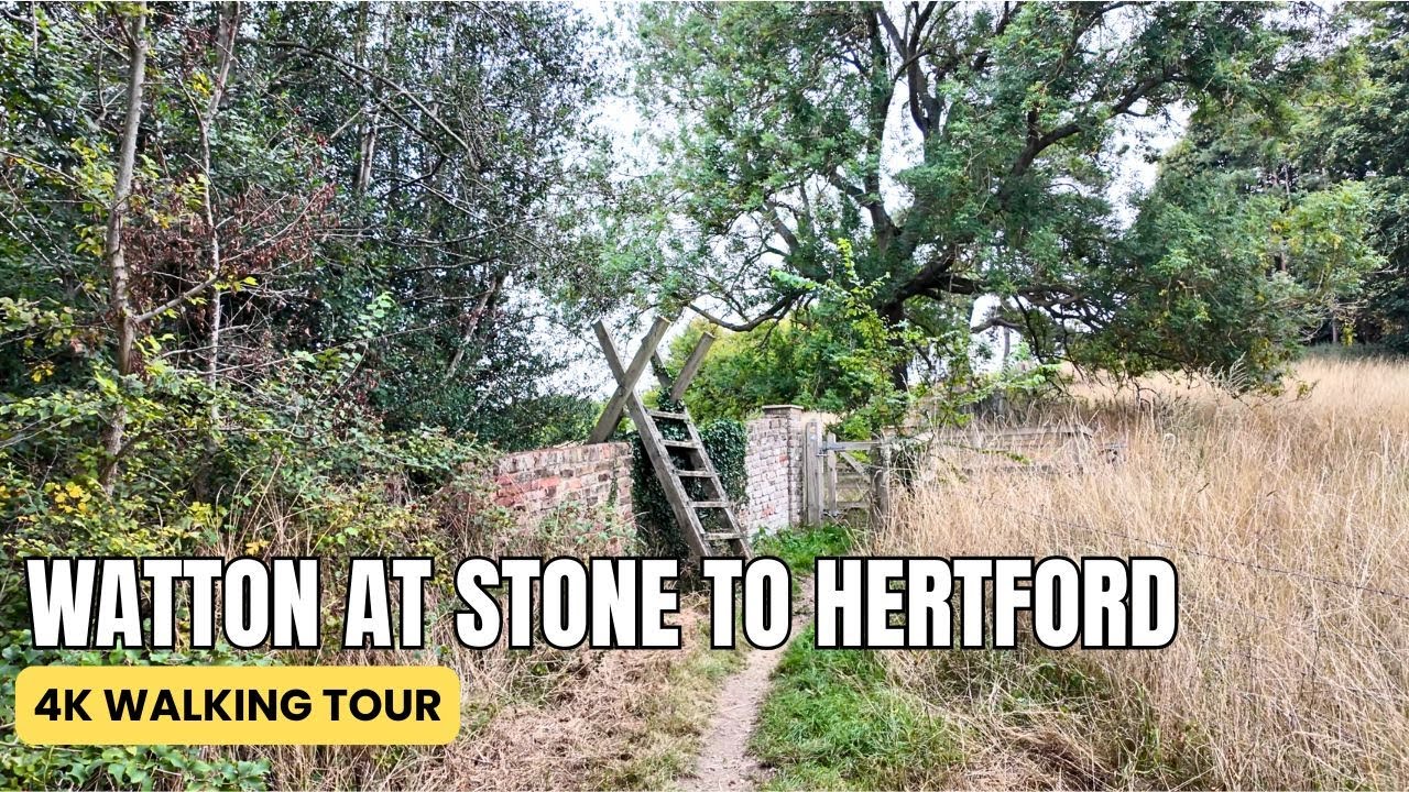 Hertfordshire Walk, Watton at Stone to Hertford Walking Tour 4K Chill Nature Scenic England Walk 4K