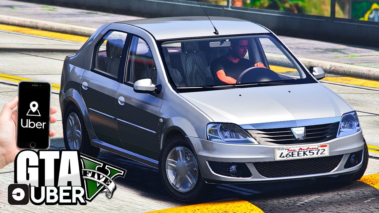 GTA V UBER: TRABALHANDO DE UBER COM O DACIA LOGAN