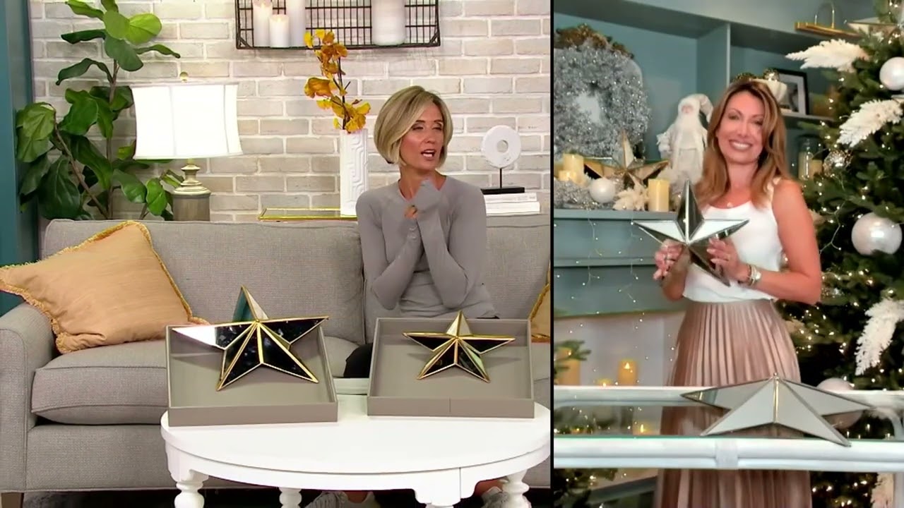 Simply Stunning Set of 2 Mirrored Stars by Janine Graff on QVC