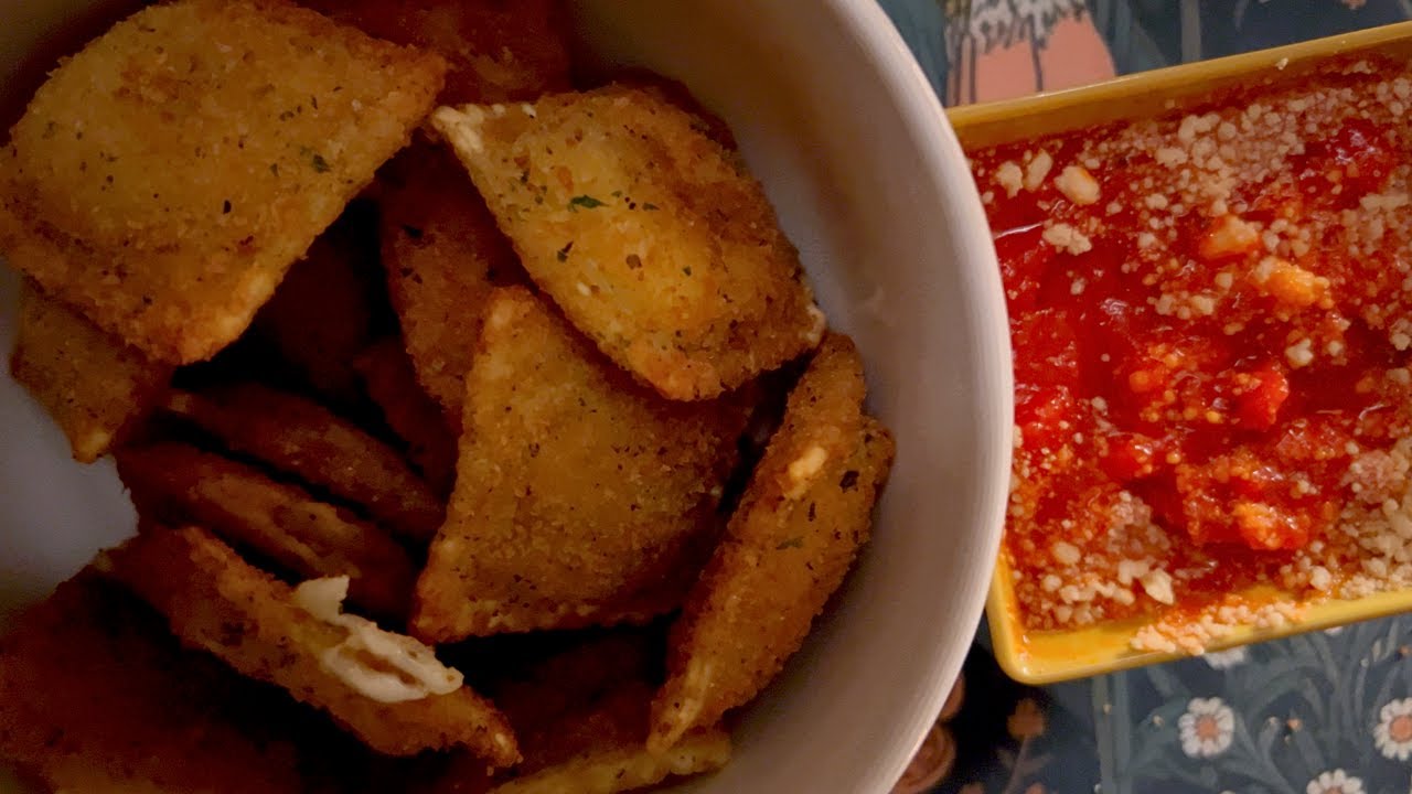 ASMR HOMEMADE FRIED RAVIOLI & PARMESAN MARINARA MUKBANG EATING SOUNDS