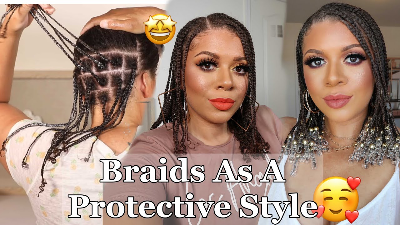 How To: Small Braids As A Protective Style To Last Two Weeks | No Added Hair Needed