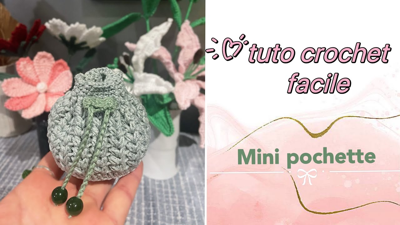 Tuto crochet: mini pochette seau/ facile et rapide/ parfait pour débutant #crochettutorial #crochet