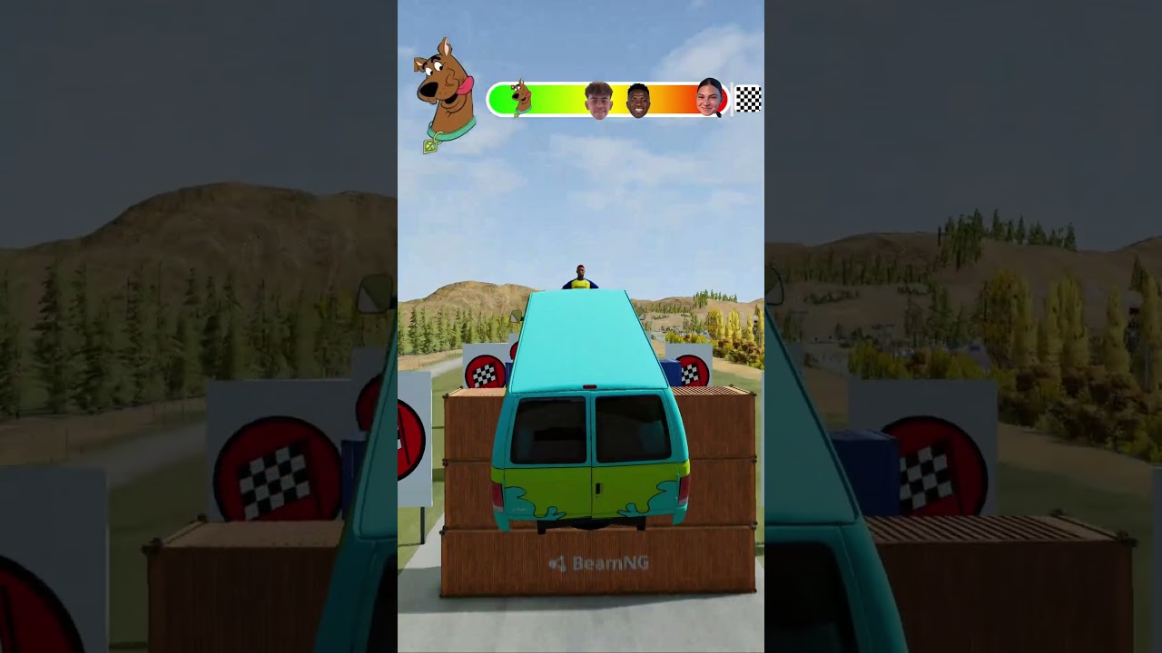 High Speed Cars Vs BigSpeed Bump #beamngdrive #beamngexperiments #gamingshorts #beamng #shorts