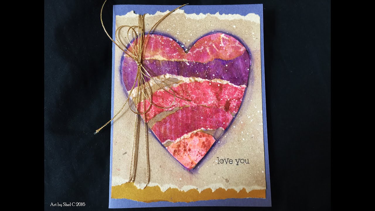 Mixed Media Heart Cards
