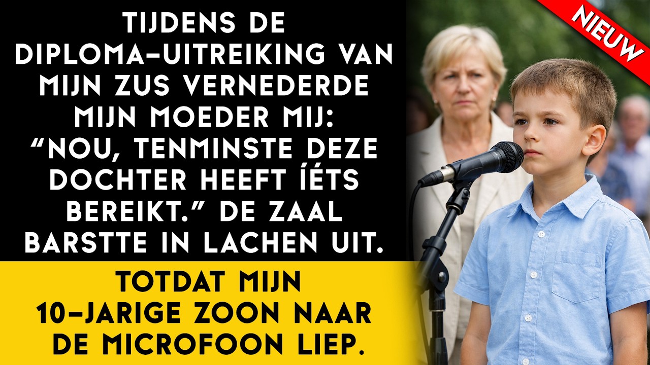 Het feest verliep volgens plan… totdat de microfoon in handen kwam van mijn 10-jarige zoon