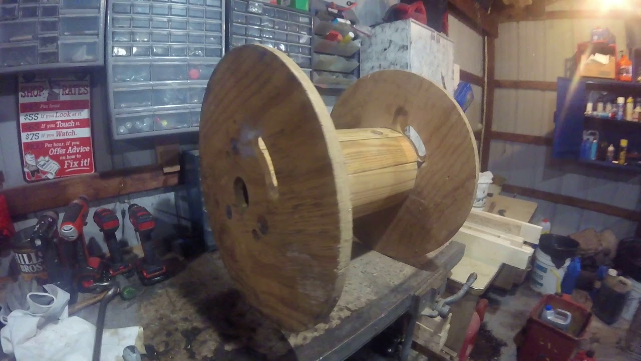 Wood spool into a table project