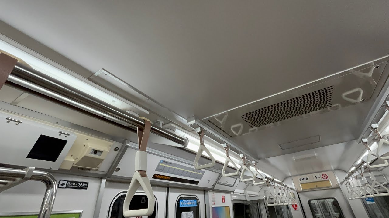 今里筋線8106Fで車内防犯カメラが設置完了！緑橋駅から太子橋今市駅までの車内の様子を観察！