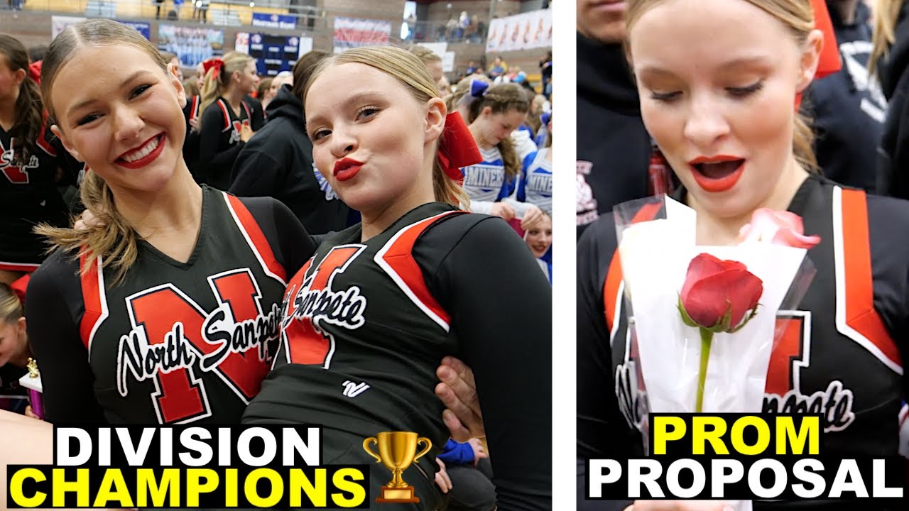 PROM PROPOSAL and HIGH SCHOOL CHEER TEAM DIVISIONAL CHAMPIONS!