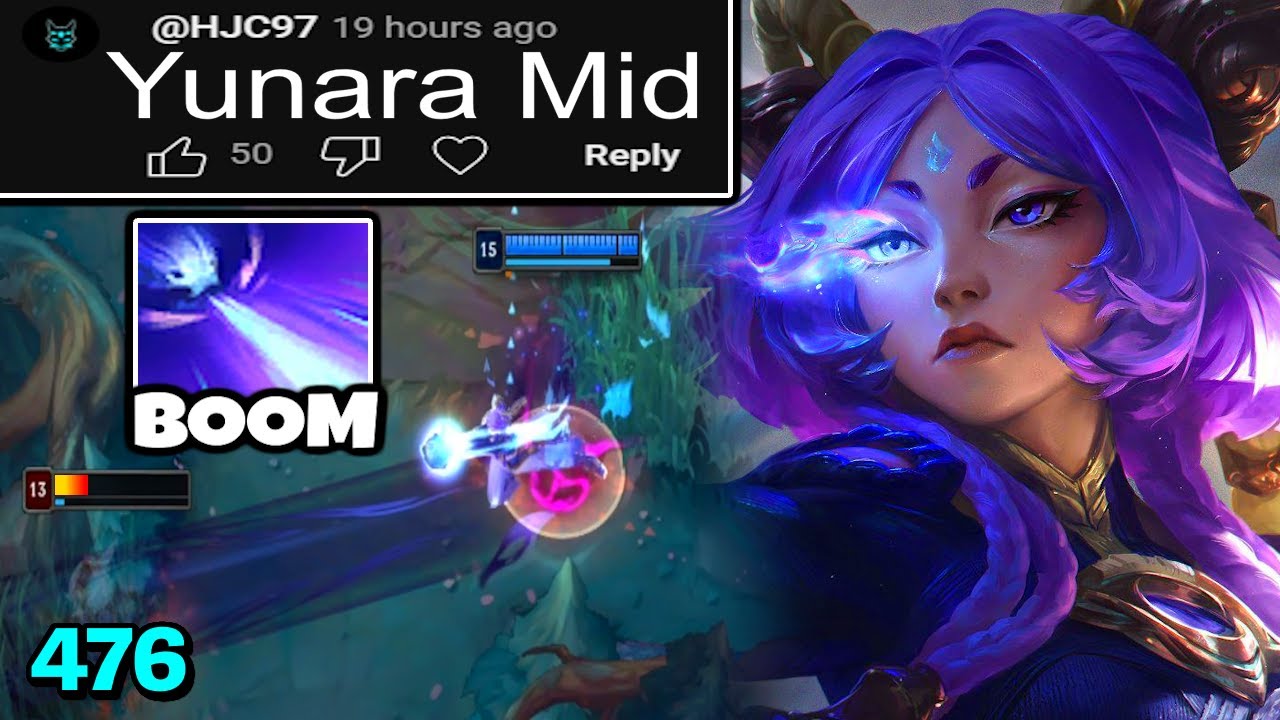 Forced to play Yunara Mid in High Elo because the comment told me to