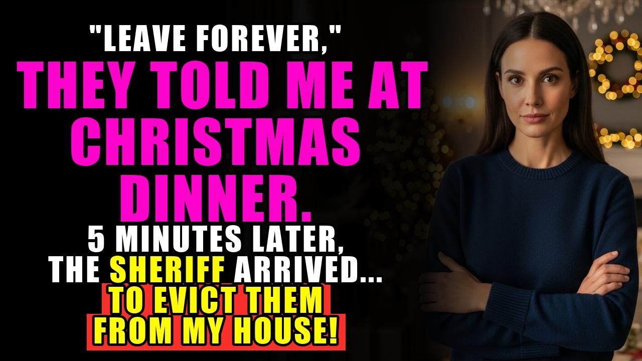 Leave and never return, my parents told me at Christmas dinner—5 minutes later, the sheriff arrived
