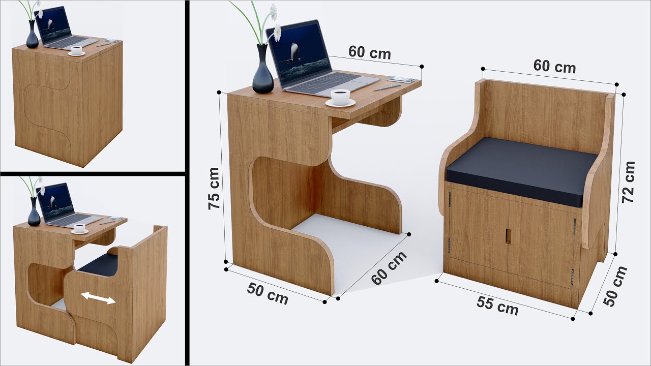 HOW TO MAKE A CHAIR DESK SET WITH A SECRET STORAGE BOX STEP BY STEP