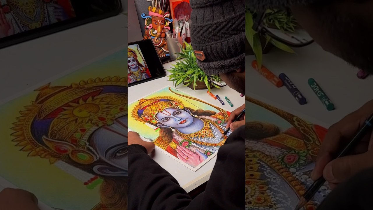 Shri Ram Ji Drawing 🚩#shorts #art #drawing #ram