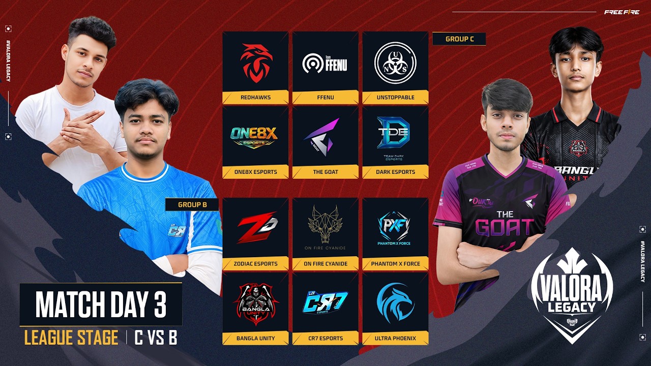 VALORA LEGACY  LEAGUE STAGE  D3 Group B VS Group C | Valora eSports