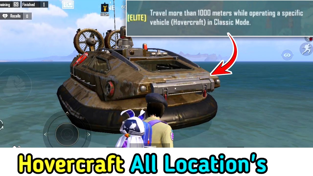 New Vehicle HOVERCRAFT Location  ll Where to Find Hovercraft Vehicle in pubg /Bgmi 3.4