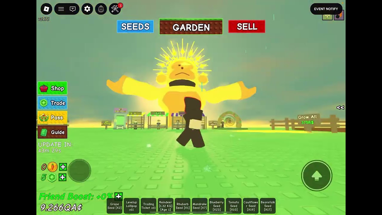 Playing grow a garden ADMIN ABUSE