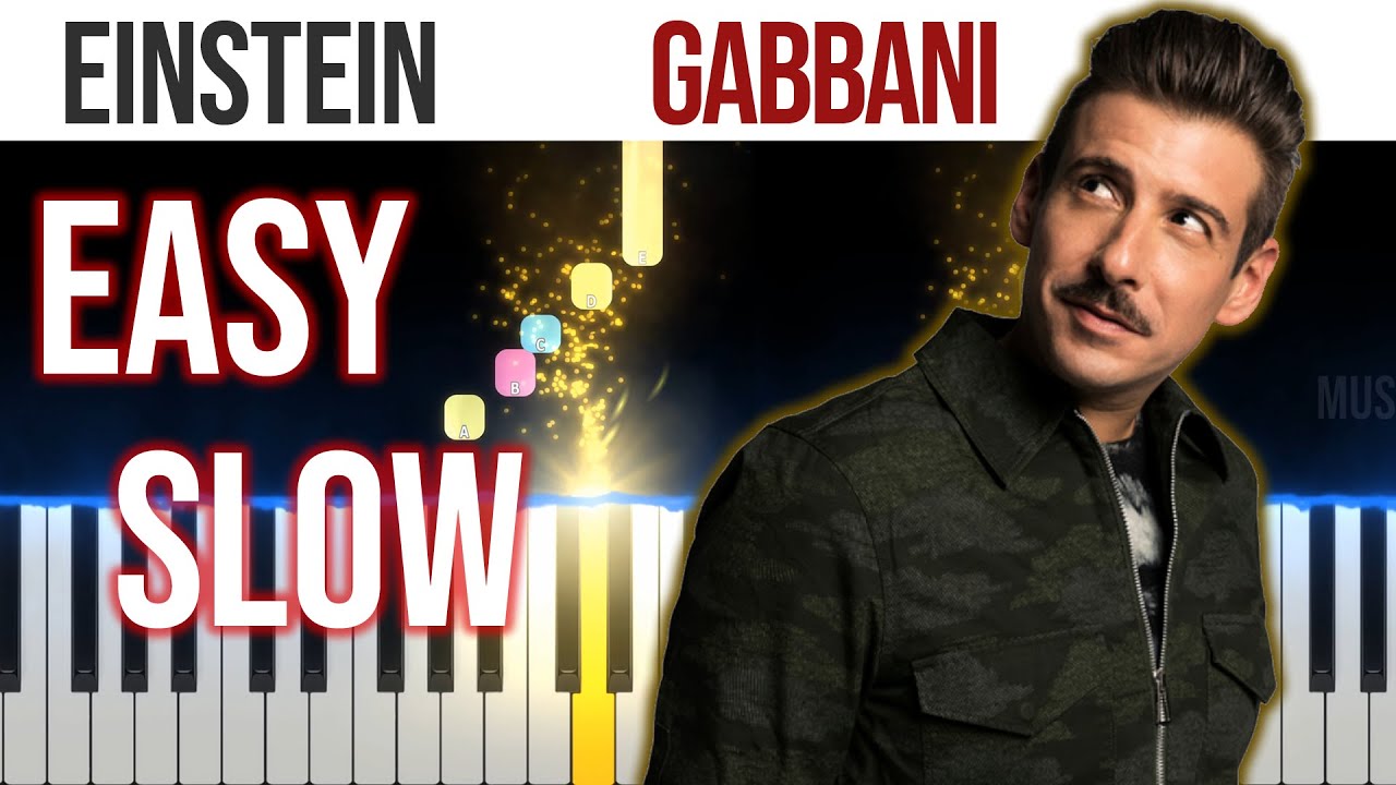 Einstein - Francesco Gabbani - EASY SLOW Piano Tutorial 🎹 - video 4K🤙