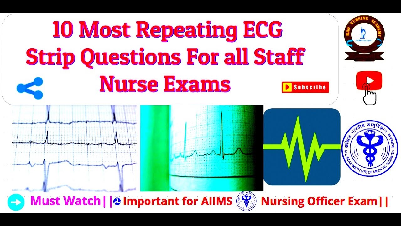 ECG Strip Image Based Questions for Nursing Officer Exam||Imp. for AIIMS Nursing Officer Exam|