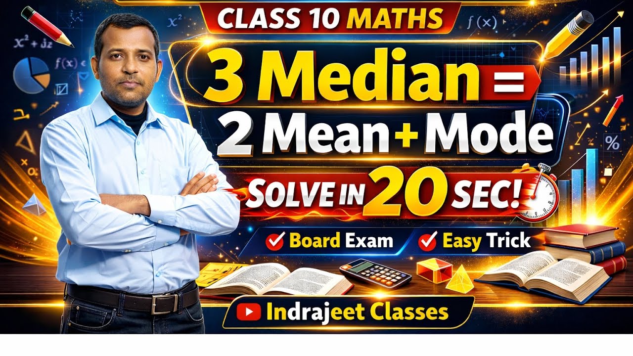 Class 10 Maths | Mean Median Mode Trick | 3 Median = 2 Mean + Mode (Solve in 20 Sec) #Class10Maths 