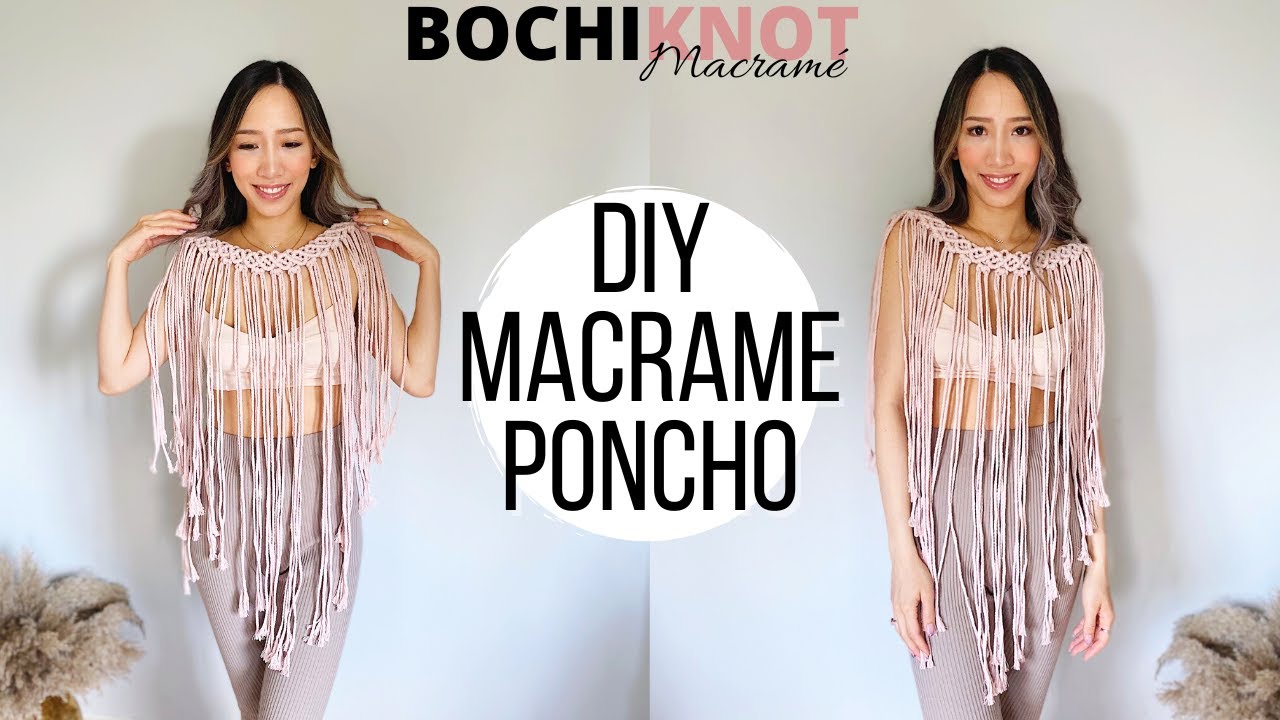 DIY Summer Macrame Beach Coverup Poncho Using 2 Simple Knots
