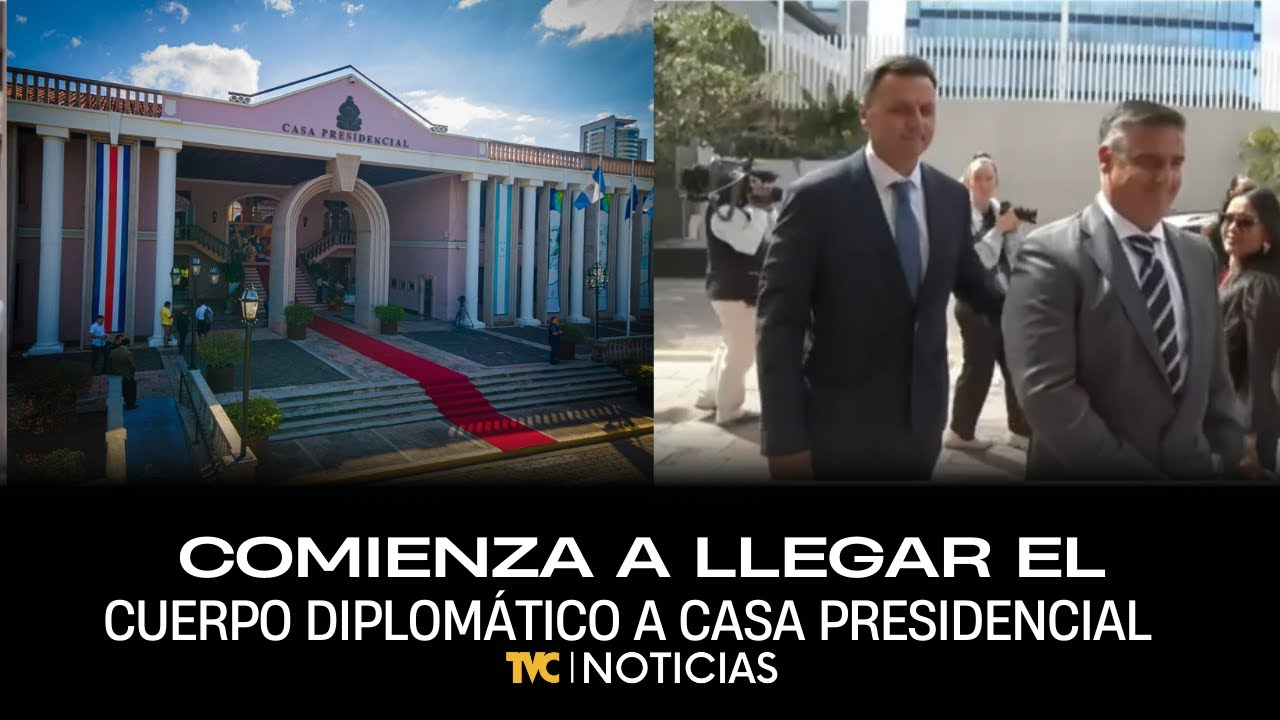 Comienza a llegar el cuerpo diplomático a Casa Presidencial para reunirse con el presidente.