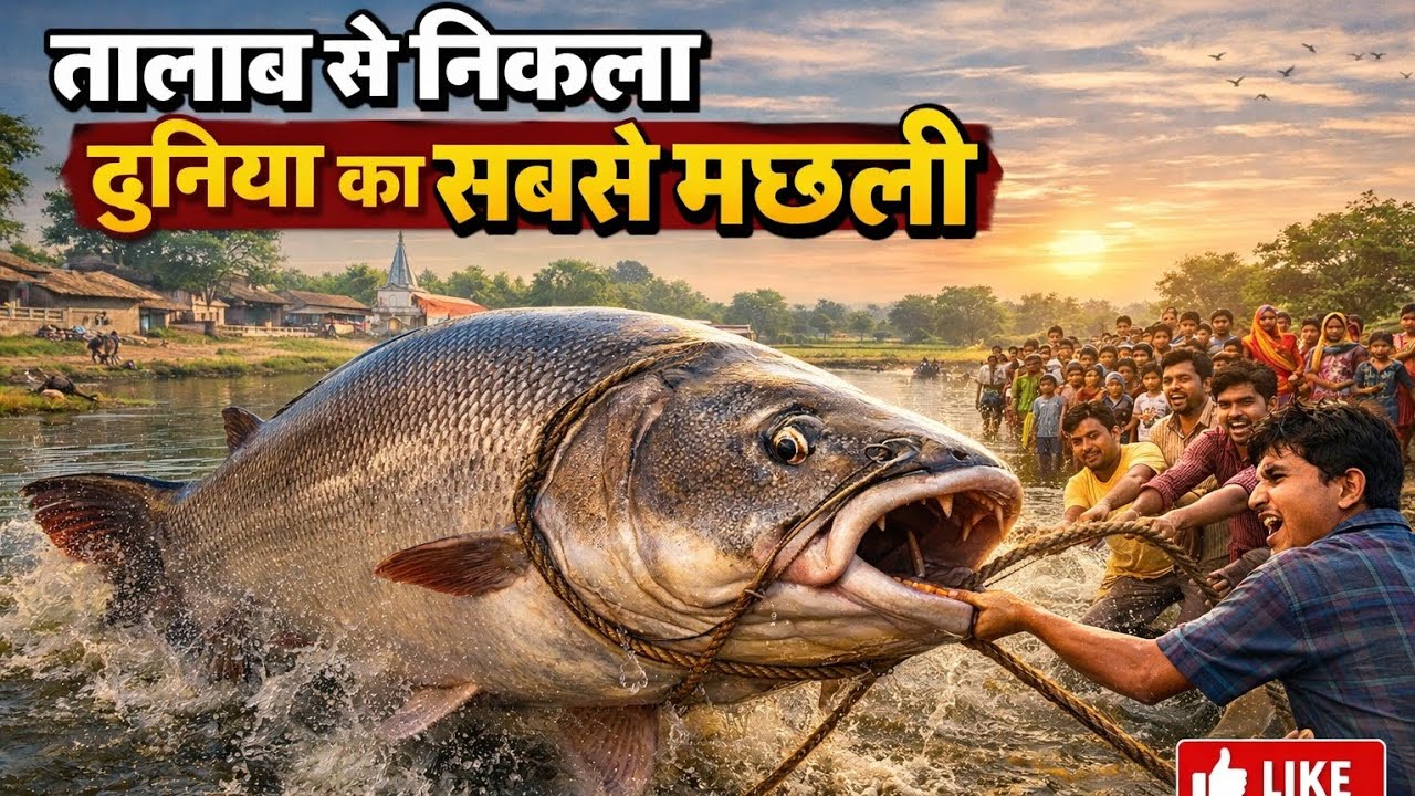 तालाब से निकली दुनिया की सबसे खतरनाक मछली 😱 | पूरा गांव हैरानगांव के तालाब में मिली दानव मछली! 😲 