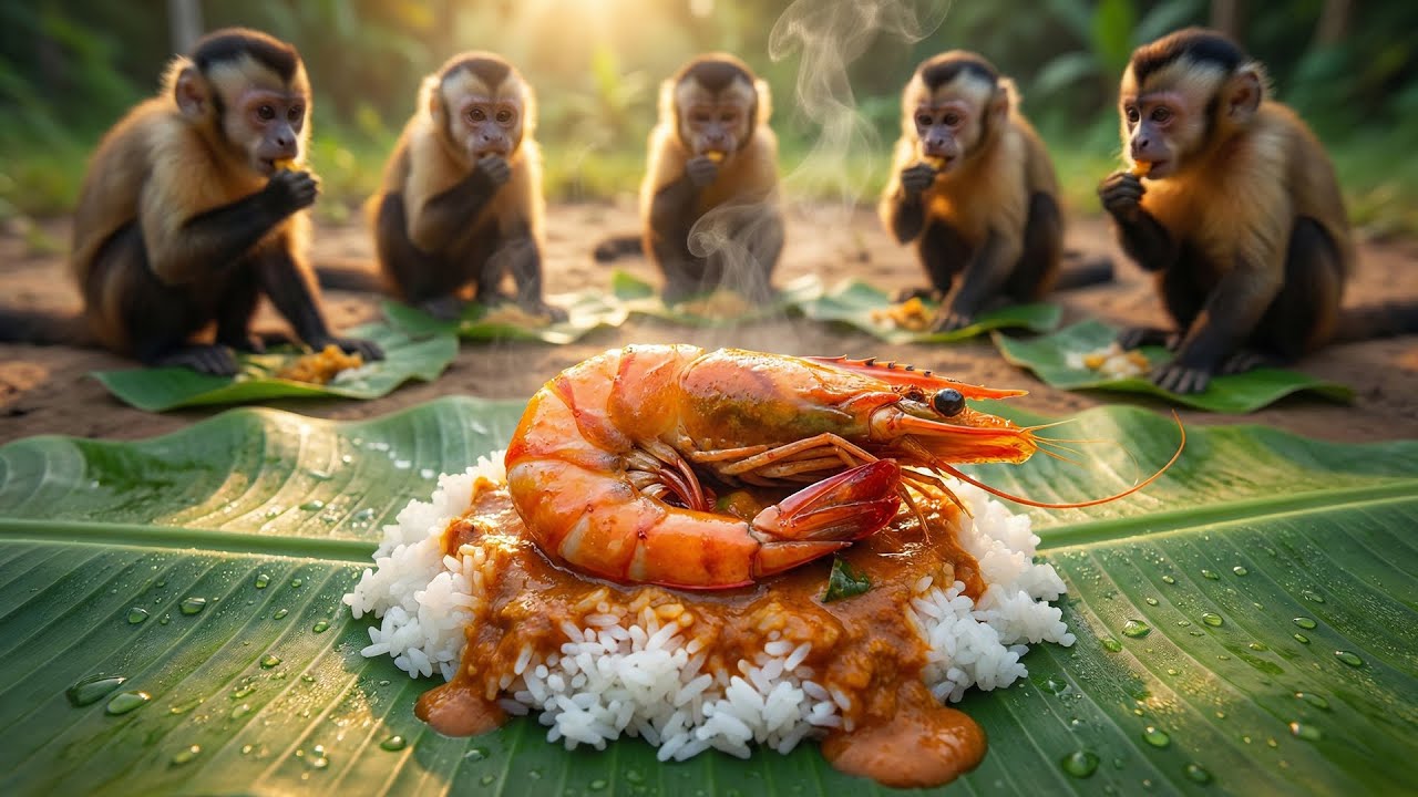 They Cooked Huge River Prawns! 😲 Spicy Shrimp Masala with Rice