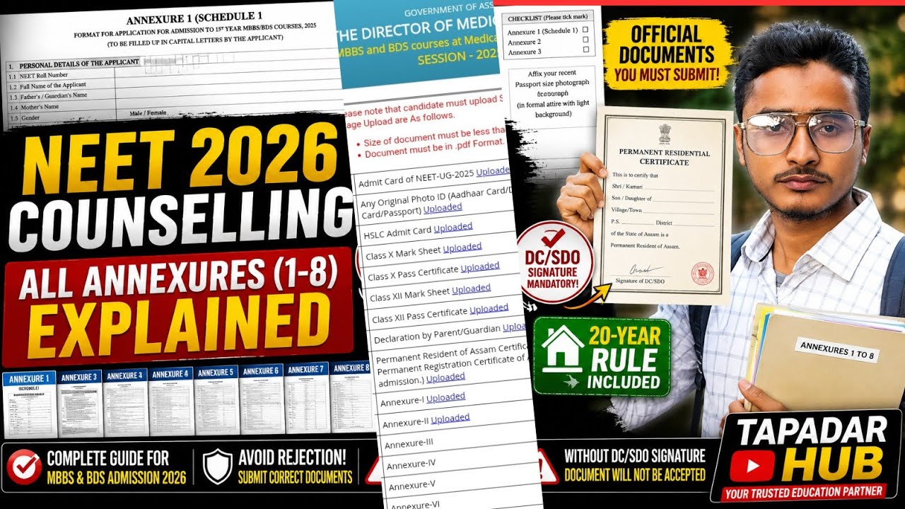 🚨 Assam NEET UG 2026 Counselling | Annexure Fill Up Guide | Don't Fill Before Watching!