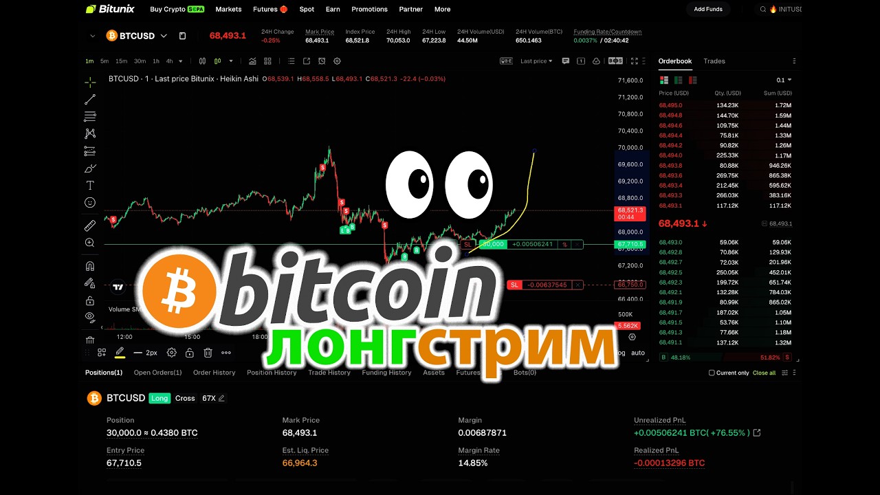 БИТКОИН ЛОНГ 🟢 ПРЯМОЙ ЭФИРИУМ