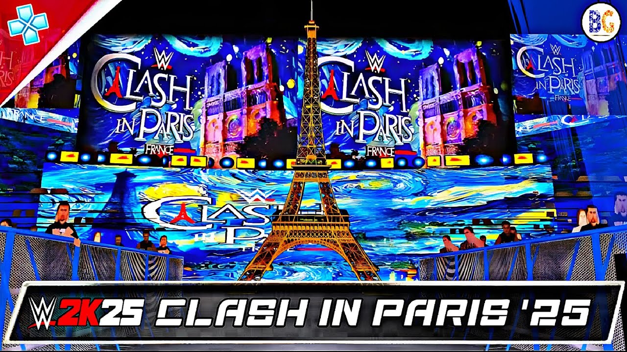 WWE 2K25 PSP - CLASH IN PARIS 2025 OFFICIAL ARENA W/T EIFFEL TOWER & LEDs || BORN FOR GAMERS !!!