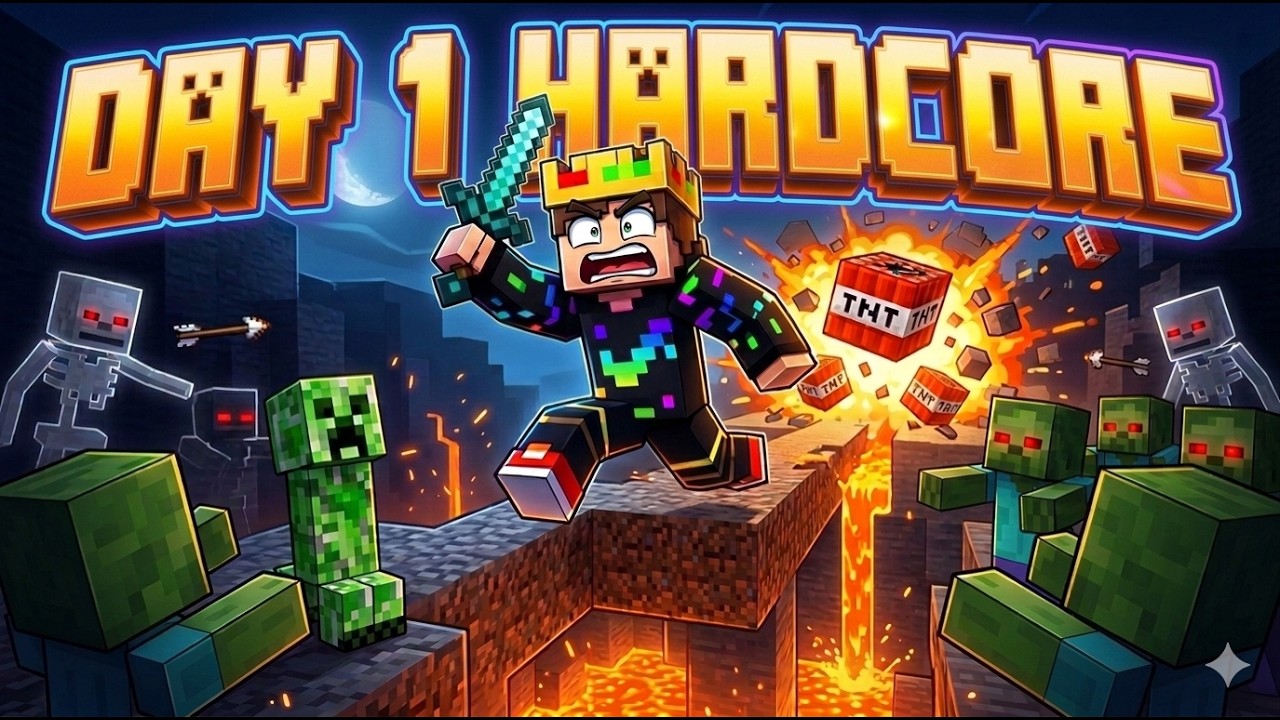 MY FIRST DAY IN MINECRAFT HARDCORE..AND ITS WEIRDLY EASY😅