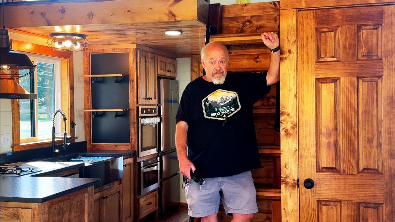 LUXURY Kitchen in a FANCY Tiny House FULL of SUPER HOT OPTIONS!  Cool Interior Design in a Tiny Home