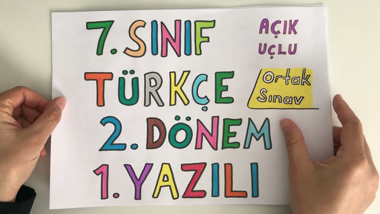 7. Sınıf Türkçe 2. Dönem 1. Yazılı (ORTAK SINAV) | PUANLI