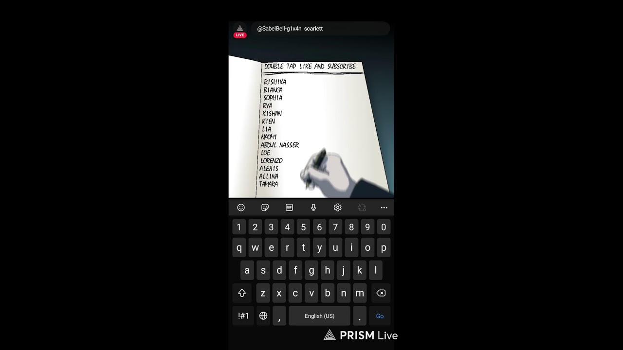 Writing names of every subscriber🤝💀👍