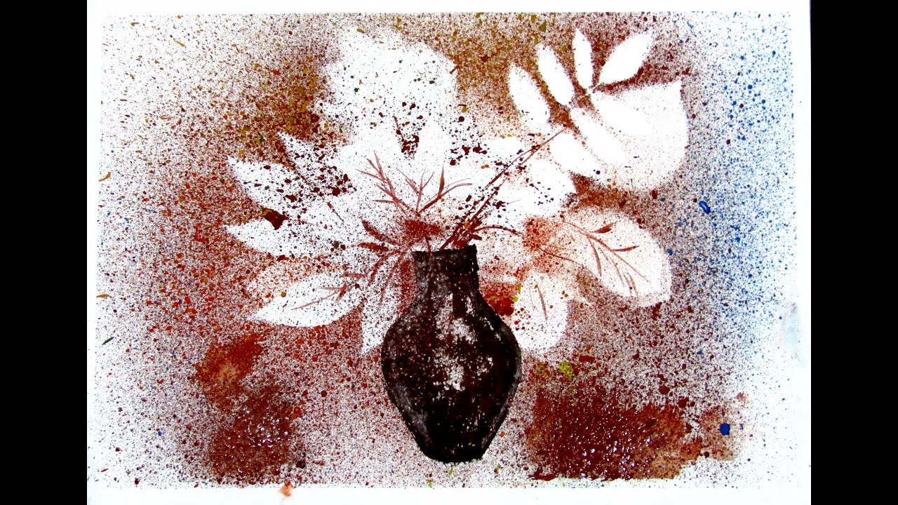 Buchet de frunze. Tehnica stropire/Spraying technique.