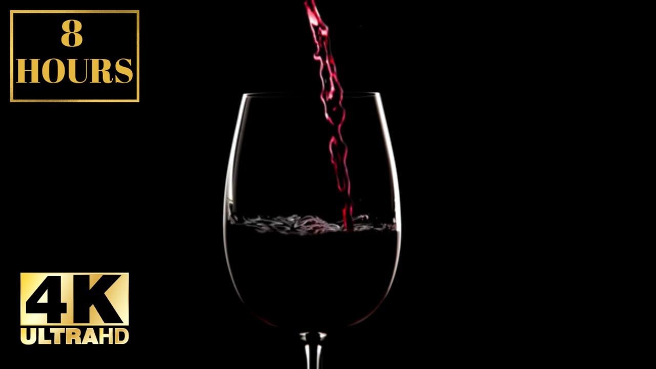 Glass Of Wine Cocktail Alcohol Background Wallpaper Screensaver 8 HOURS 4K