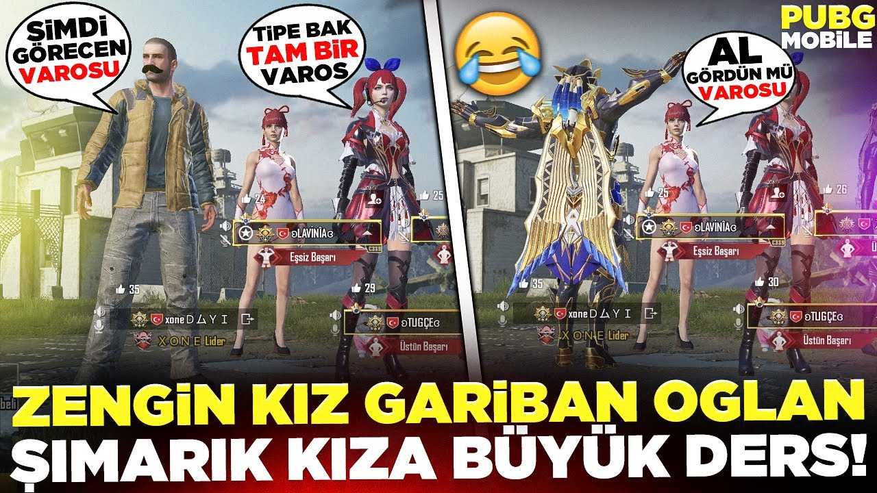 ZENGİN KIZ GARİBAN OĞLAN🥺 BABA PARASI YİYEN KIZA BÜYÜK DERS😎 | PUBG MOBILE