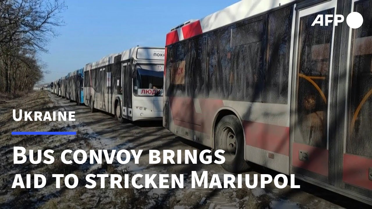 Bus convoy en route to Ukraine's Mariupol to bring aid and fetch evacuees | AFP