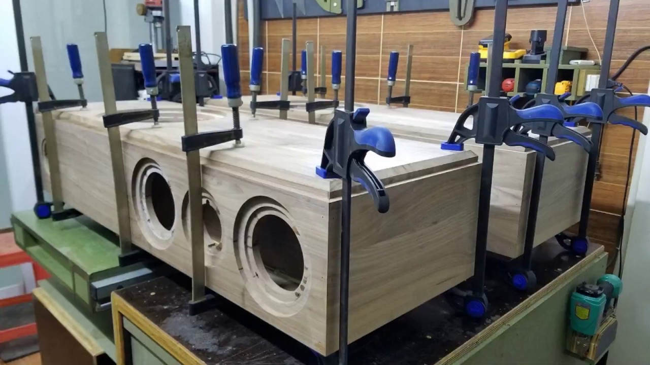 hiệp vũ diy : Make big wooden speakers  - walnut wood. Loa gỗ siêu to.