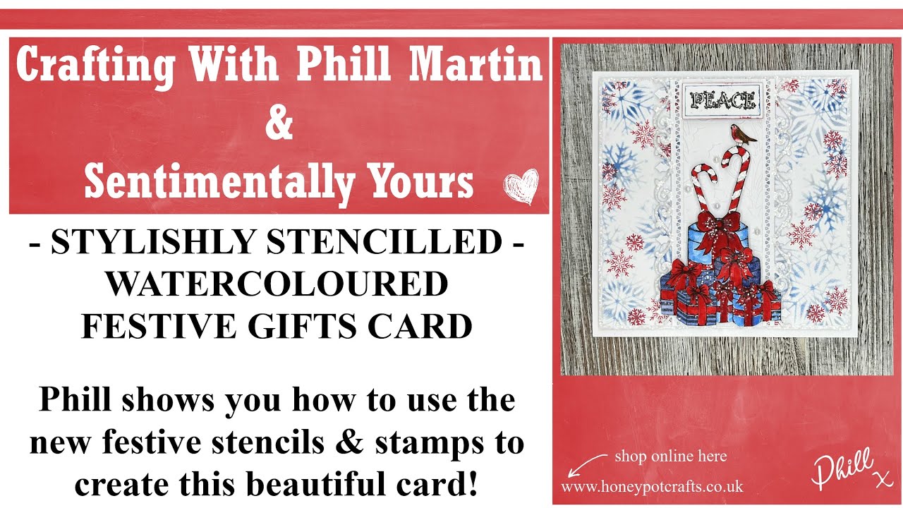 Clean & Simple, Stylishly Stencilled Christmas Card & Free Giveaways!