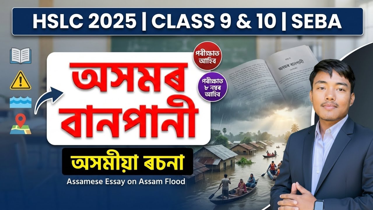 Assamese Essay on Assam Flood | অসমৰ বানপানী ৰচনা | HSLC 2025 SEBA Class 9 & 10