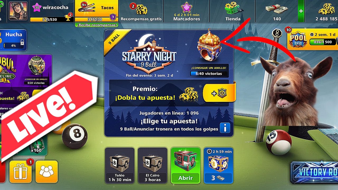 8 ball pool en vivo Starry Nights #live #livestream #8bp #8ballpool #ball #pool
