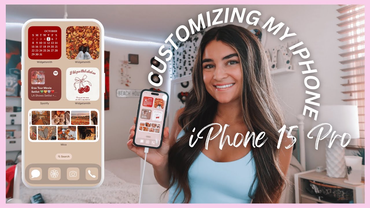 CUSTOMIZING MY IPHONE 15 PRO | Dynamic Island, Contact Poster,  Name Drop, Live Voicemail & IOS 17!