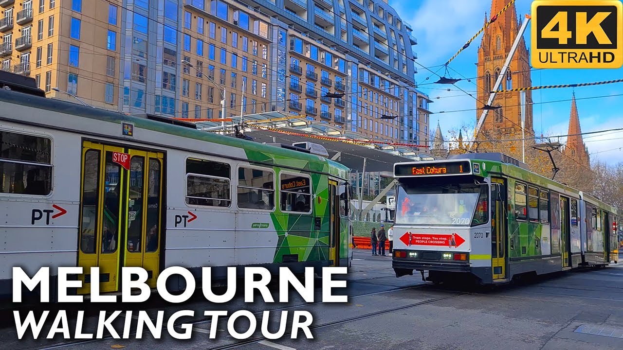 Melbourne City Walking Tour - From Collins Street to La Trobe Street | 4K Video
