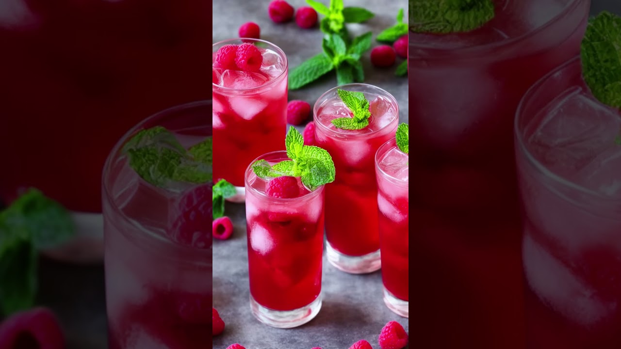 Raspberry Mint Iced Tea 😋 #shorts