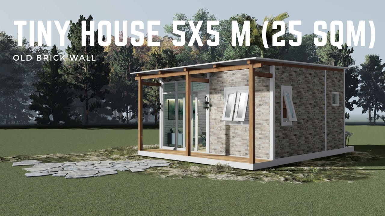 Cozy Tiny House with old brick wall 5x5 m (25 sqm)